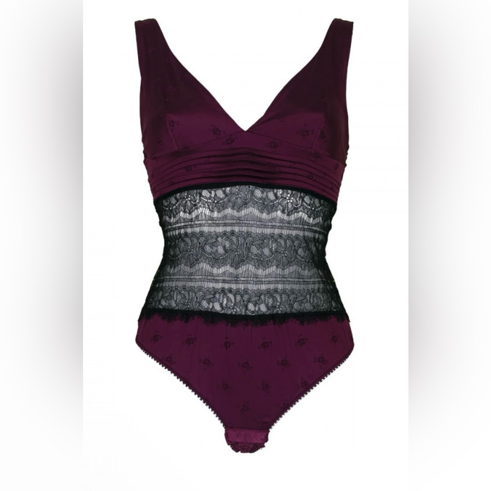 Prelude Elegant Lace Bodysuit - Purple size L